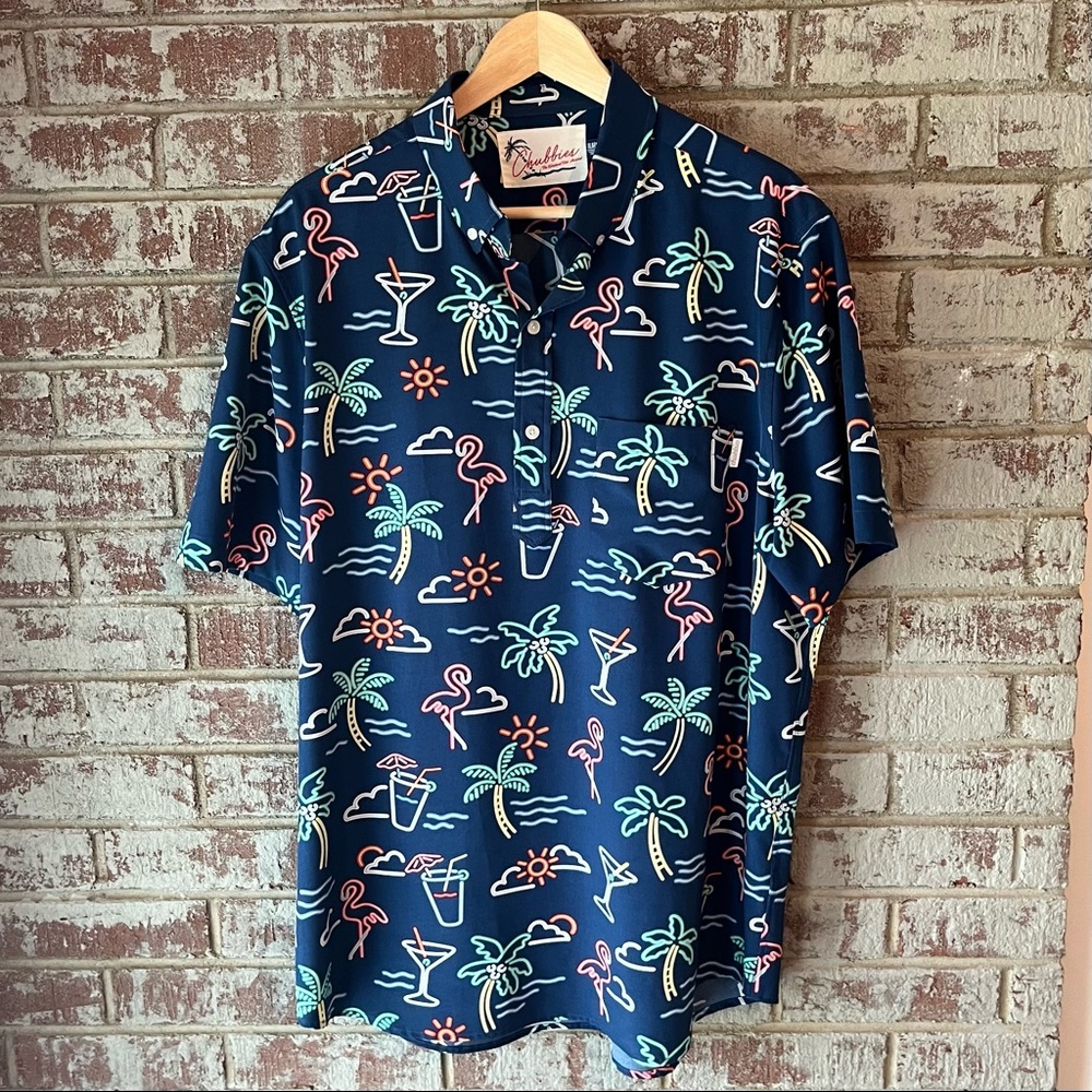 Chubbies One Man Wolf Pack Stretch Popover shirt XL